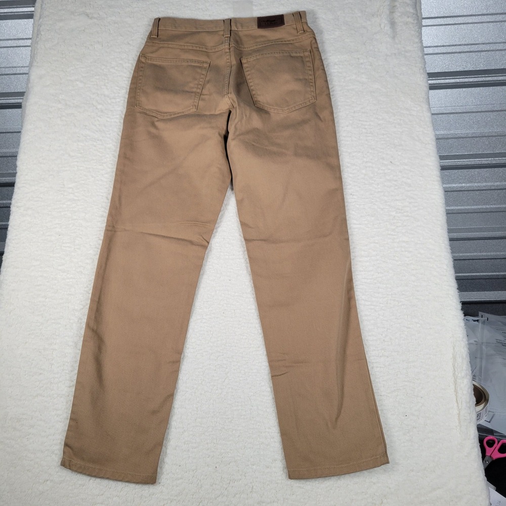LL Bean Classic Fit Pants Mens 30x29 Khaki Tan 100% Cotton Straight Leg Twill - Picture 11 of 14